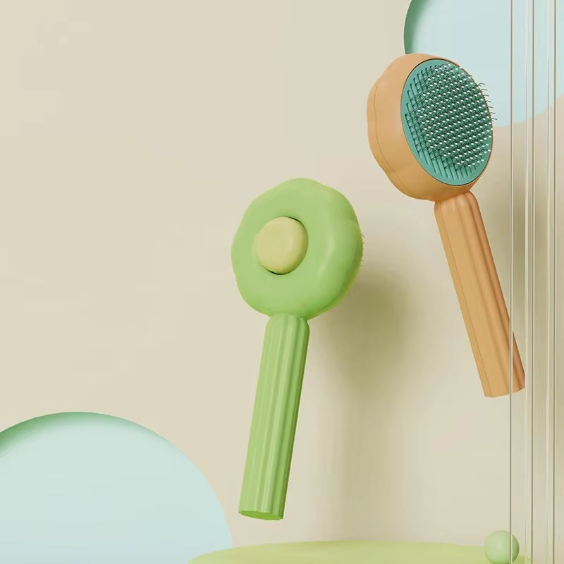 Comfortable Cat Hair Removal Brush One Click Hair Removal Pet Cat Brush Dog Hair Cleaning Brush Cat Hair Beauty Supplies