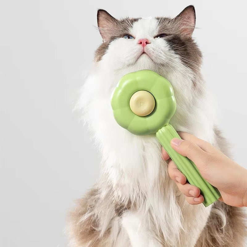 Comfortable Cat Hair Removal Brush One Click Hair Removal Pet Cat Brush Dog Hair Cleaning Brush Cat Hair Beauty Supplies